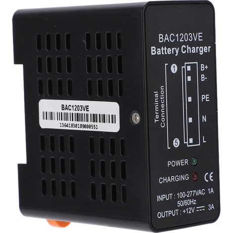 BAC1203VE Batterieladegerät mit LED-Anzeige, Aluminiumlegierung, automatischer Erhaltungsladung, Netzteil AC 100–277 V (1/5)