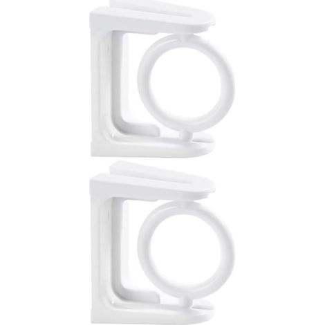 Lot de 2 supports adhésifs pour tringle à rideau de douche, fixation murale, en ABS robuste, blancs, pour une installation facile. (1/5)