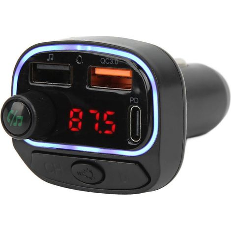 Bluetooth 5.0 FM-Transmitter PD QC 3.0 12–24 V Freisprecheinrichtung Musikplayer Handy-Ladegerät für Autos