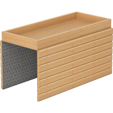 Vassoio da Divano per Bracciolo Struttura Flessibile a Doghe in Legno di Bambù Colore Legno (1/5)