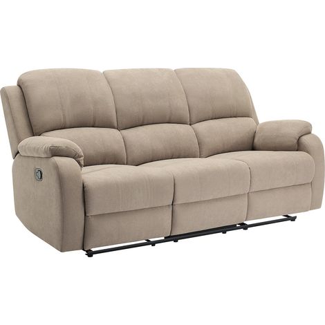 Canapé 3 places relax en microfibre taupe BRODY (1/5)