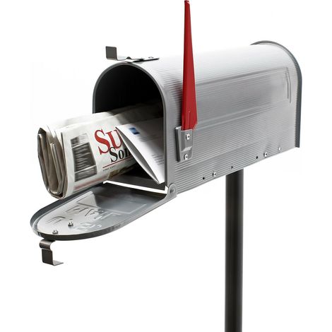 Cassetta postale americana argento Piedino di supporto per posta design americano 160000332