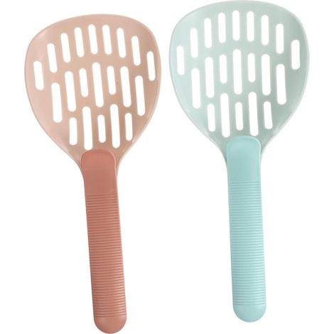 2 pièces Pelle Litière Chat Plastique Ergonomique Ramasse Crottes Durable pour Petits et Animaux avec Surface Facile à Nettoyer