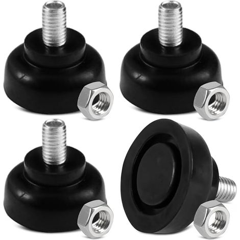 4 Pièces Pieds de Nivellement Réglable, M8x35 mm Pied de Table a Visser, Pied de Meuble réglables avec vis, Pied Caoutchouc pour Meubles, chaises, Tables, canapés, appareils ménagers, vitrines (1/5)