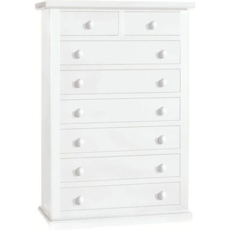 Cassettiera in legno Bianco 6+2 cassetti
