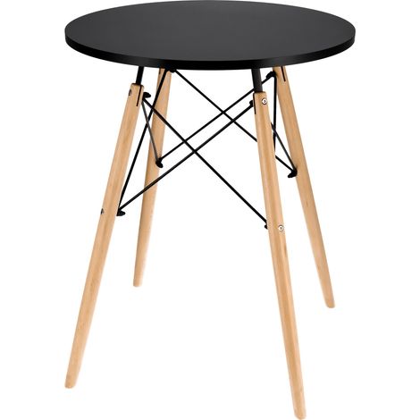 Moderner skandinavischer schwarzer runder Tisch für Wohnzimmer, Esszimmer und Küche
