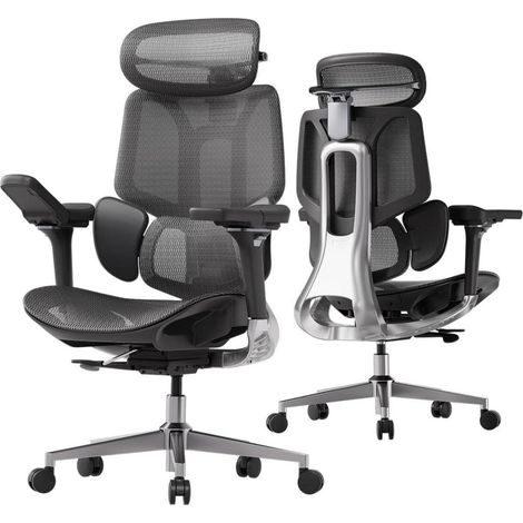 Ergonomischer Bürostuhl mit 3-Zonen-Lendenstütze und 4D-Kopfstütze (1/5)