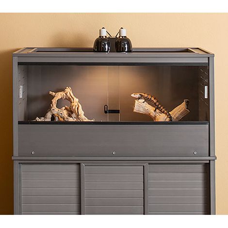 Terrario Grande para Reptiles y Otros pequeños Animales Mojave - 122x61x58cm - Decorativo para Interiores (Gris)