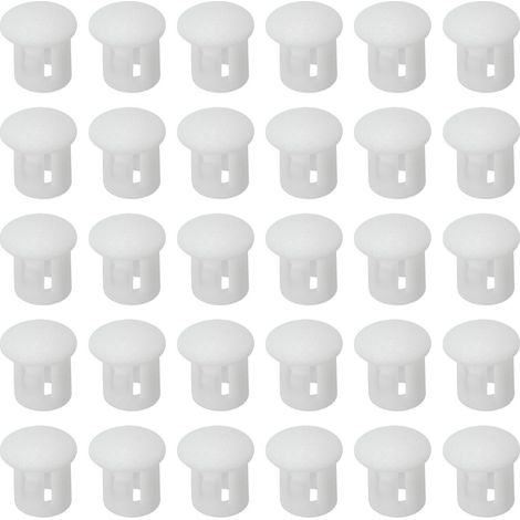 Bouchons de trou en plastique blanc, couvercle de-Boucle de 6 mm (1/4)