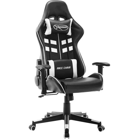 vidaXL Chaise de jeu Noir et blanc Cuir artificiel (1/5)
