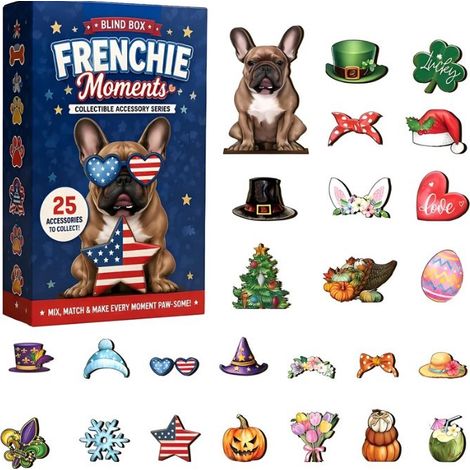 Bestselling Christmas Advent Calendar 24-Day Wooden Advent Calendar with Animals - A Bulldog - 3D
