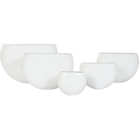 Cache-pot design blanc en aluminium style scandinave élégant - blanc pur finition lisse (1/4)