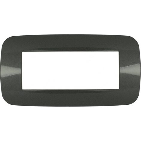 Placca Futura 506 6M Moduli Acciaio Scuro Compatibile con Bticino Axolute (1/3)