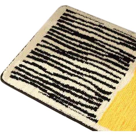 Tapis rectangulaire antidérapant, épais, confortable, absorbant l'humidité et lavable pour entrée, jaune, 40 x 60 cm (1/5)