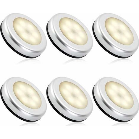 Veilleuse detecteur de mouvement intérieur,lampe led detecteur de mouvement pile pour escaliers, Eclairage LED Placard Armoire Couloir chambre enfant Auto ON / OFF (6pcs,blanche chaude) (1/4)