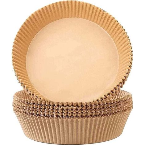 Doublure en papier jetable pour friteuse à air, doublures rondes en feuilles de parchemin pour friteuse à air pour la cuisson, filtre antiadhésif résistant à l'huile - couleur vraie 50 comprimé (1/4)