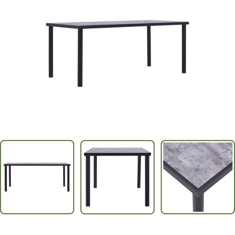 Table de dîner - Table à manger Noir et gris béton 200x100x75 cm MDF (1/5)