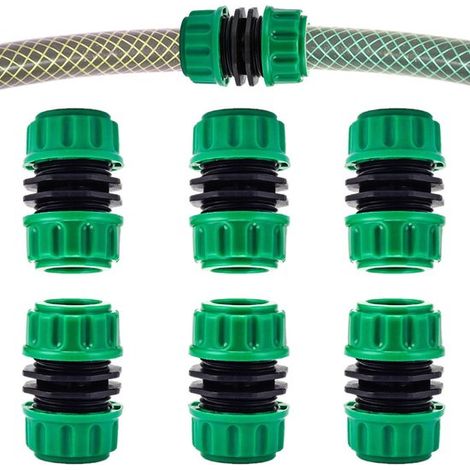 6-teiliges Schlauchkupplungsset, 1/2 Zoll, Schlauchverlängerung, Schlauchverbinder, Schlauchkupplungen, Schlauchadapter, Verlängerungskupplung für den Garten, verbindet 2 Schläuche, Grün (1/5)