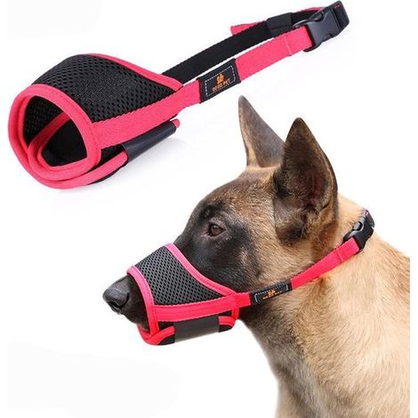 Museruola per cani, museruola regolabile per cani, museruola resistente in nylon per cani, boccaglio in rete morbida e traspirante, museruola antiabbaio, museruola per cani (1/5)