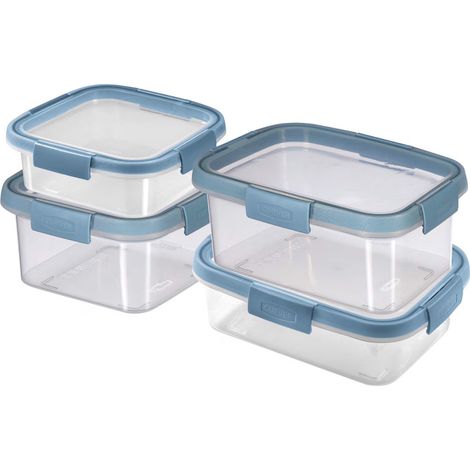 SMART FRESH ECO Lot de 4 boîtes de conservation transparentes 0.9L/1L/1.1L/1.2L - Veba