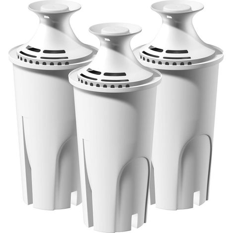 Lot de 3 Filtres Cartouches à Eau de Rechange pour Pichets et Distributeurs d'Eau Brita Classic 35557, OB03, Mavea 107007, Réduit le Chlore et le Mauvais Goût, sans BPA (1/5)