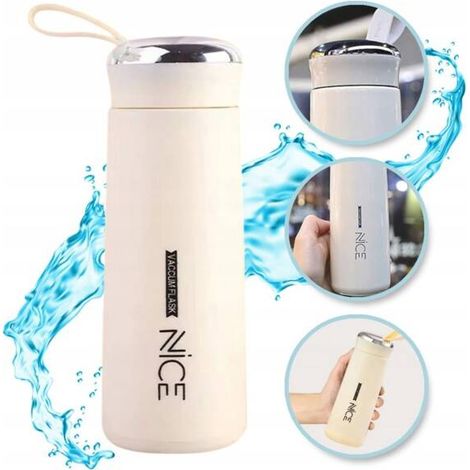 Bouteille ECARLA avec poignée, panier et tube 400 ml Beige clair BD12ZO (1/4)