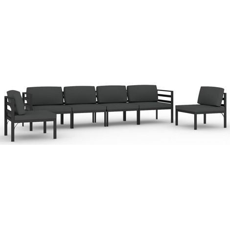 Maison Exclusive - 6-tlg. Garten-Lounge-Set mit Kissen Aluminium