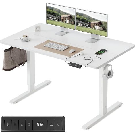 FEZIBO Elektrischer Schreibtisch 120x60cm Höhenverstellbar Stehpult (1/5)