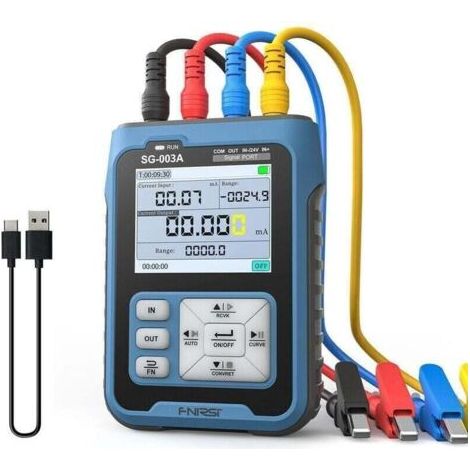 Portable Portable 0-10V 4-20mAh Simulateur de Tension de Courant Réglable Signaux Générateur Sources Calibrateur Émetteurs avec Écran LCD 2,4 Pouces,de