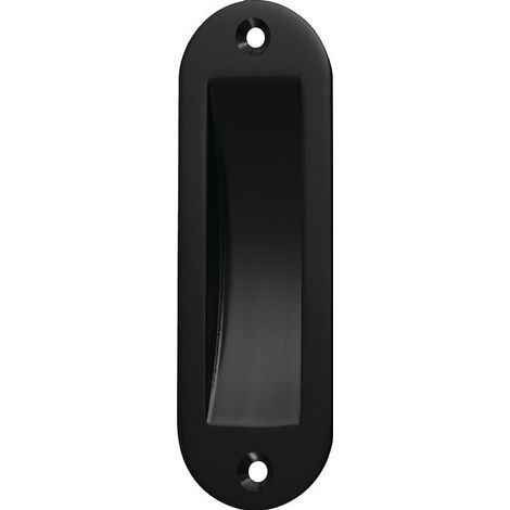 Poignée Porte coulissante coque aluminium thermolaqué noir ovale 2 x D. 5 mm longueur 120 mm largeur 40 mm HERMETA