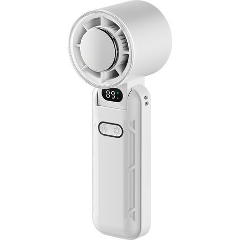 Mini portable fan with 5 wind speeds, cooling function and built-in 3600mAh USB rechargeable battery. (1/5)
