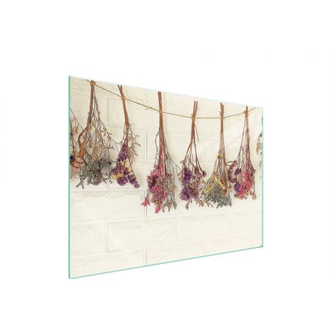 GLASSCHUTZPLATTE FÜR HERD 70x52 BLUMEN (1/5)