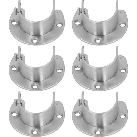 Lot de 6 supports de penderie de 32 mm en acier inoxydable robuste en forme de U, avec vis (1/5)