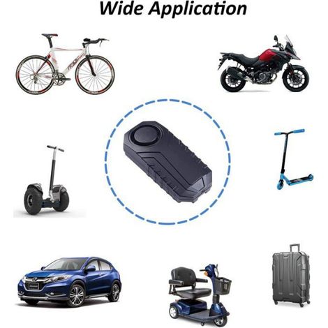 Alarme Antivol - 113 dB - Sans Fil - Étanche IP55 - Pour Vélo Moto Trottinette - Noir (1/5)