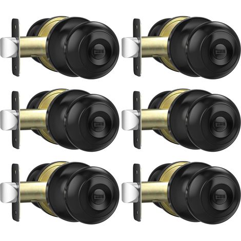 Lot de 6 boutons de porte d'intérieur sans clé avec serrures (1/5)