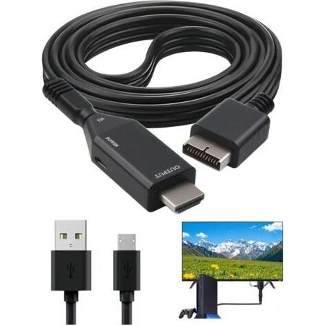 Adaptateur PS1/PS2 vers HDMI 1080P avec 1m Câble AV Convertisseur Vidéo Audio HD D'interface Multimédia Plug and Play pour Consoles de Jeu HDTV Gaming Aucune Perte de Transmission (1/5)