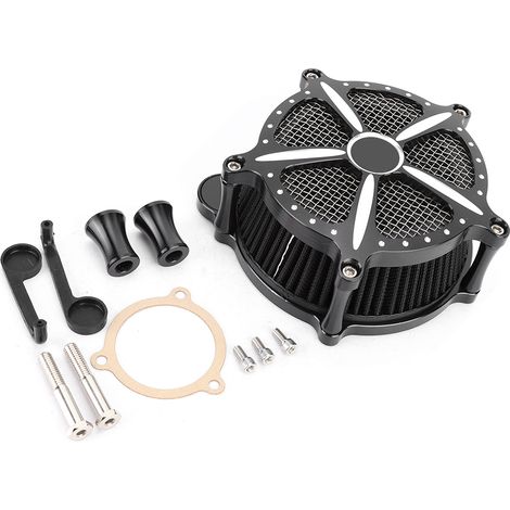 Modifizierter schwarz-weißer Luftfilter für Harley Dyna FXDLS (2017) Motorrad (Glider Cross). (1/5)