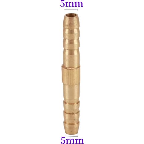 Raccord en T à Barbillon en Cuivre Pur - Barbette Droite 5mm pour Tuyau Flexible
