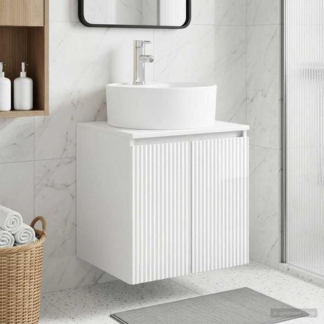 vidaXL Mobile Lavabo da Parete Bianco Lucido 49,5 x 44,5 x 65 cm