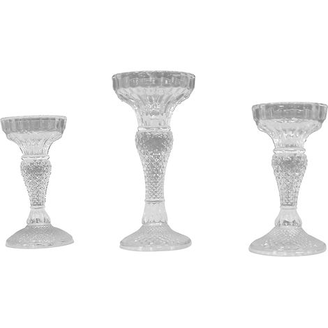 SpazioLuzio - Portavelas de Cristal Set x3