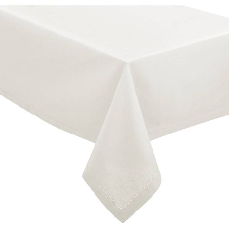 Nappe en coton Chambray Blanc 140 x 240 cm - Atmosphera (1/5)