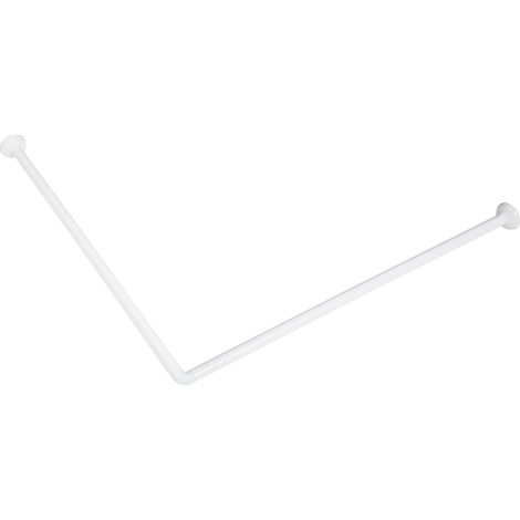 Barra angular blanca para cortina de ducha 80x80 de acero soporte para bañera mampara