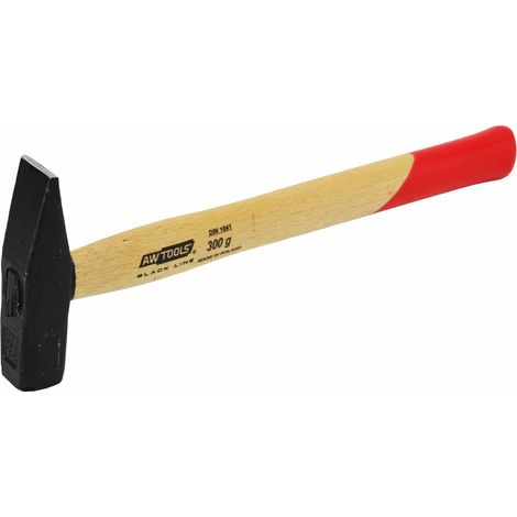 Martillo de cerrajero Awtools Black Line 0,3 kg con mango de madera, ideal para trabajos ligeros de cerrajería, cabeza de acero templado, diseño compacto y ergonómico
