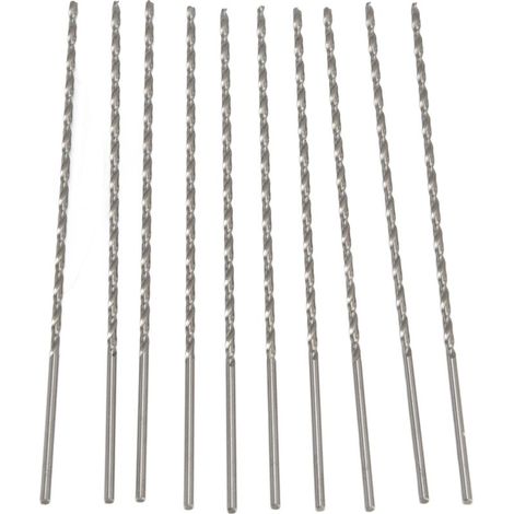 10 extra lange HSS-Bohrer, hochpräzise und schnelle Bohrungen, sehr hart, stabile Leistung, schwarze Spiralbohrer