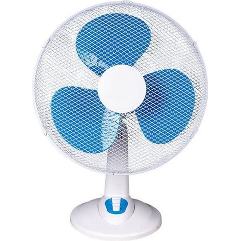 TrAdE Shop Traesio - Ventilatore Da Tavolo Scrivania ⌀41cm 45 Watt Con 3 Velocita' 3 Pale Blu 6597005 -