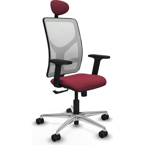 Chaise de bureau piqueras y crespo Motilla blanc maille aluminium (1/2)
