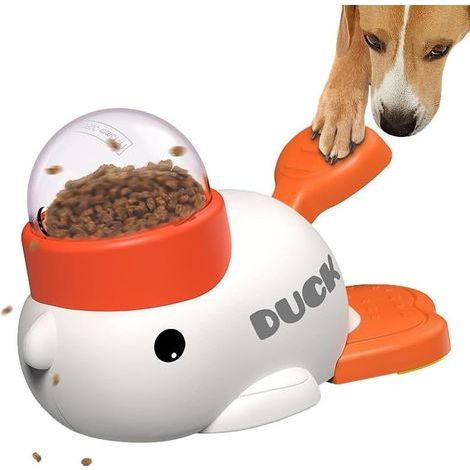 Jouet pour chien, jouet d'activité pour chien, distributeur de friandises anti-glouton, jouet pour chien et chat, motif canard, pour chiens de petite et moyenne taille, blancBlanc (1/5)