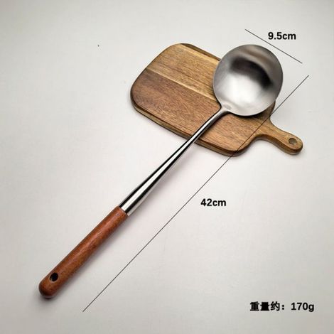 Ensemble d'outils pour wok comprenant une spatule et une louche, spatule de 17 pouces pour wok, inoxydable 304 (1/3)