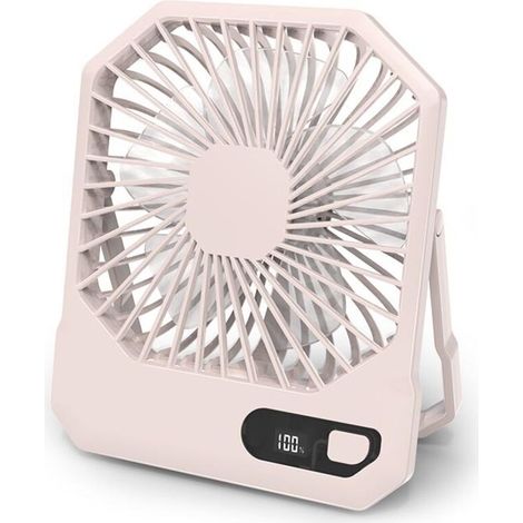 Kleiner, wiederaufladbarer Tischventilator, 2600 mAh, ultradünn, faltbar, drei Geschwindigkeitsstufen, 180-Grad-Neigung - Crezuo
