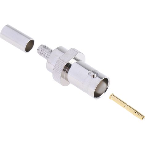 Connecteur coaxial RS PRO Femelle Droit, raccordement A sertir 50O Montage sur câble ( Prix pour 1 ) (1/3)